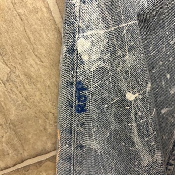 Levi’s Vintage 501 Button Fly Hand Painted Floral Jeans Straight Leg Art Small - Picture 8 of 11